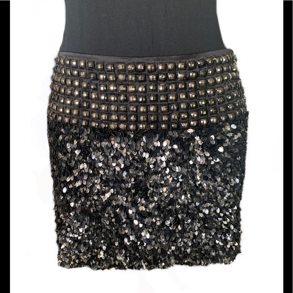 Angelina Womens Sequin Mini Skirt